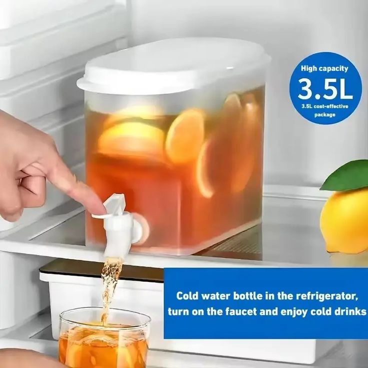 Juice Dispenser with Tap – Fridge-Friendly Cold Beverage Kettle