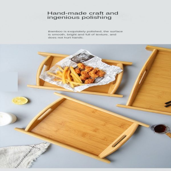 3 Pcs Wooden Serving Tray Set – Premium Wood Kitchen &amp; Dining Platter Trays