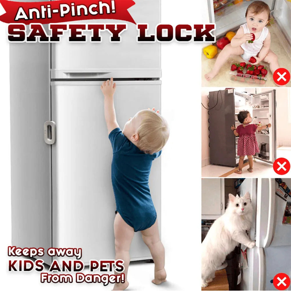 Child Safety Lock for Fridge &amp; Cabinets – Easy Install, Toddler Safety Latch with Strong Hold