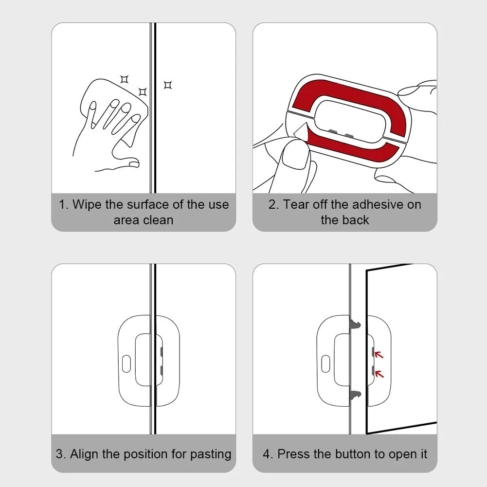Child Safety Lock for Fridge &amp; Cabinets – Easy Install, Toddler Safety Latch with Strong Hold