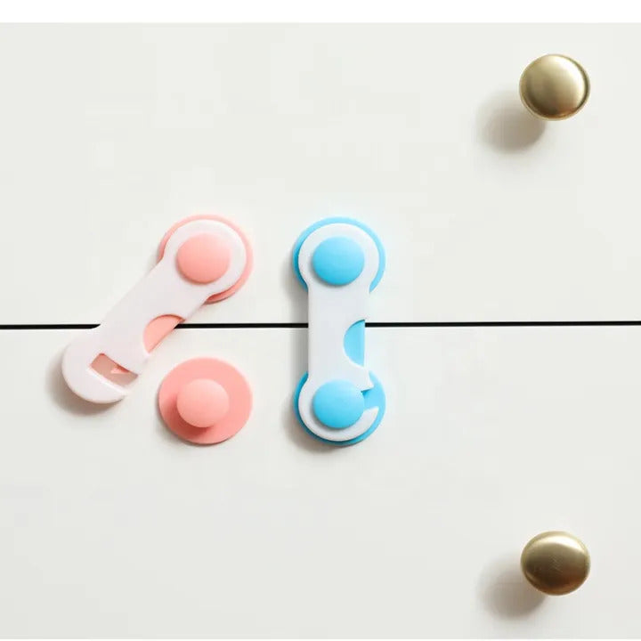 5-Pack Child Safety Locks for Cabinets &amp; Fridge – Easy to Install Baby Proof Latches with Strong Adhesive Hold