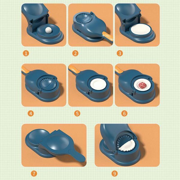 2-in-1 Dumpling Maker Tool with Dough Press &amp; Filling Spoon | Kitchen Gadget for Home Cooking