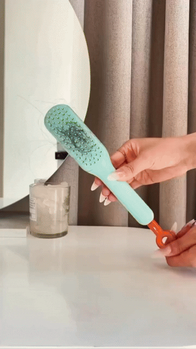 Self-Cleaning Anti-Static Massage Comb – One-Pull Clean Hair Brush with Retractable Bristles | Ergonomic Scalp Massager for All Hair Types