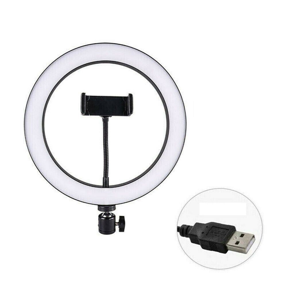 26cm RGB LED Ring Light with 360° Phone Holder – USB Powered, Dimmable Light for Makeup, Vlogging &amp; Live Streaming