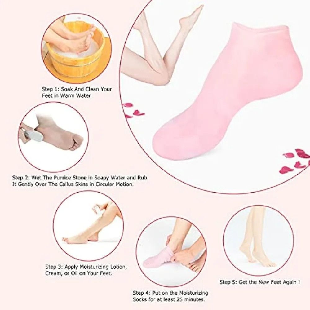 Moisturizing Silicone Gel Socks – Cracked Heel Repair, Softening &amp; Hydration Foot Care