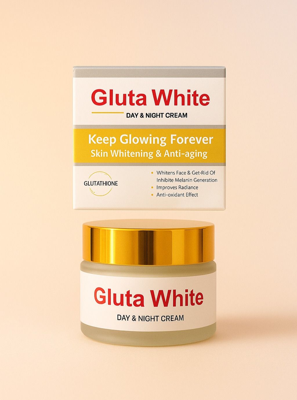 Gluta White Extreme Day &amp; Night Cream – Skin Brightening &amp; Anti-Aging Formula (50g)