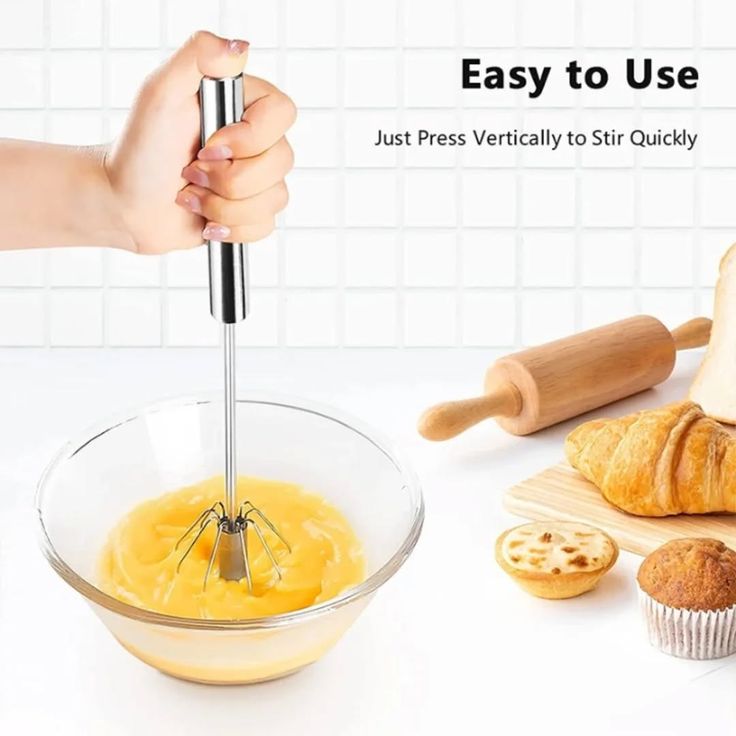 Hand Pressure Egg Beater – Semi-Automatic Stainless Steel Whisk for Fast &amp; Easy Mixing