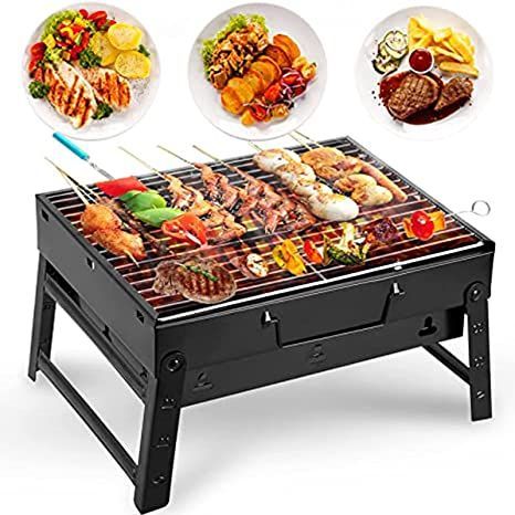 Foldable Portable BBQ Grill Stand – Outdoor Charcoal Barbecue Grill for Camping, Picnic &amp; Home