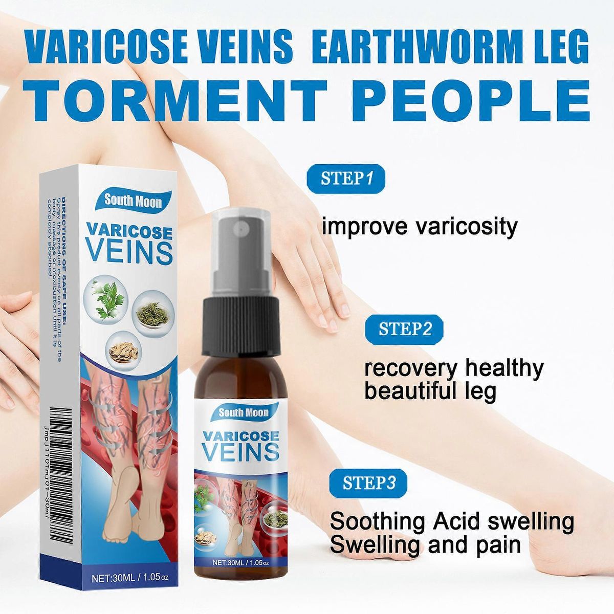 Varicose Veins Relief Spray – Herbal Treatment for Spider &amp; Varicose Veins (30ml)