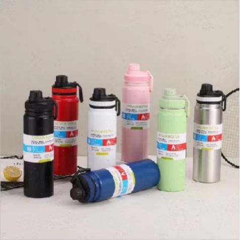 Stainless Steel Water Bottle 1000ml - Vacuum Insulated Double Wall, Leak-Proof, Hot &amp; Cold Flask –Sports &amp; Travel Bottle (Random Color)