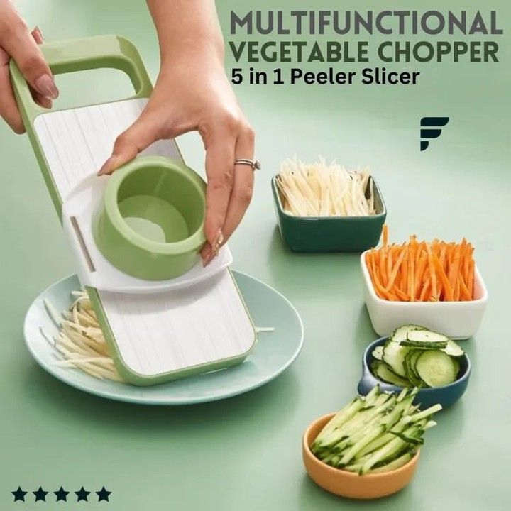 5-in-1 Stainless Steel Vegetable Cutter – Multi-Functional Kitchen Tool for Fast &amp; Easy Food Prep