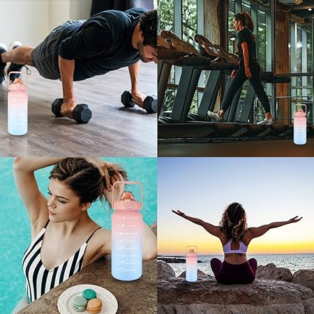 2L Gradient Sports Water Bottle – Large Leakproof Bottle for Gym, Travel, School, and Everyday Use