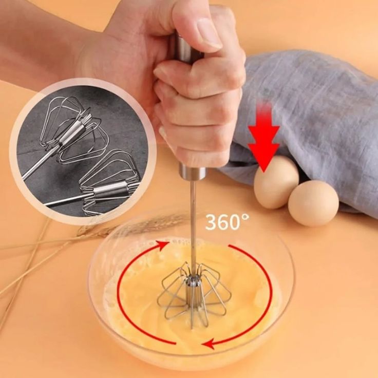 Hand Pressure Egg Beater – Semi-Automatic Stainless Steel Whisk for Fast &amp; Easy Mixing