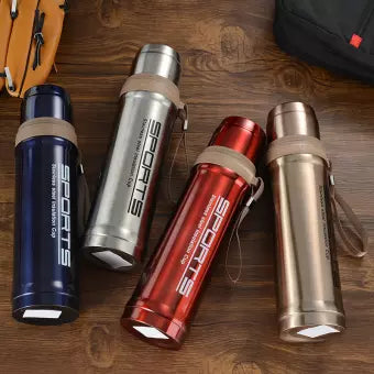 Stainless Steel Sports Water Bottle – 750ml Hot &amp; Cold Thermos Flask