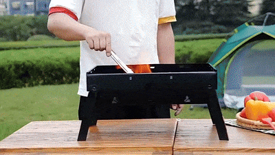 Foldable Portable BBQ Grill Stand – Outdoor Charcoal Barbecue Grill for Camping, Picnic &amp; Home