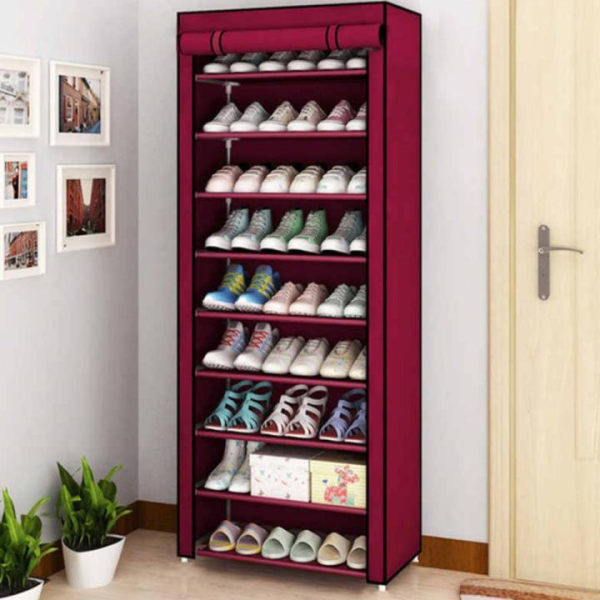 Portable Dustproof Shoe Rack – Multi-Layer Space-Saving Shoe Organizer with Cover (Random Color)