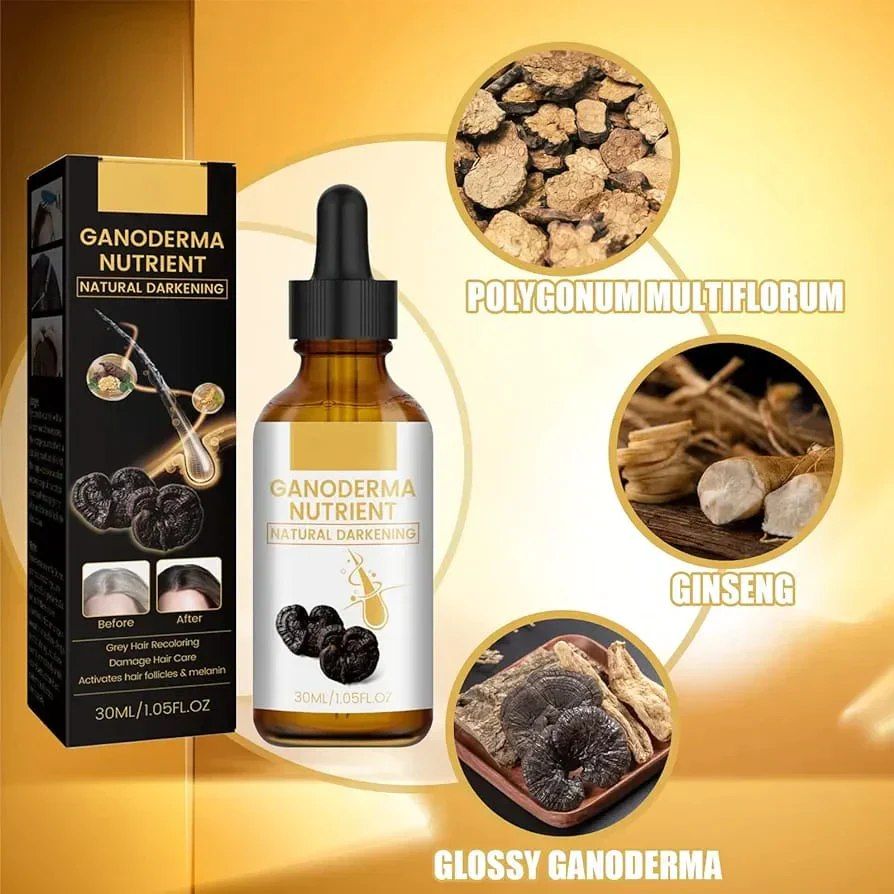 Natural GandoDerma Anti-Greying Hair Serum – Herbal Darkening &amp; Hair Care Nutrient for Strong, Healthy Black Hair