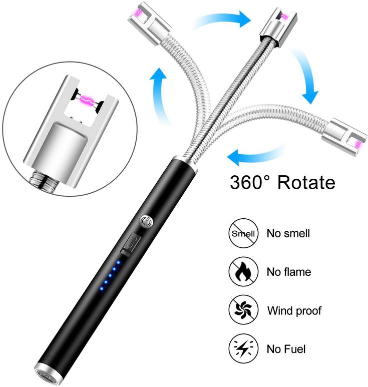 USB Rechargeable ARC Lighter 360° Rotation | Windproof Flameless Electric Plasma Lighter for Candles, BBQ &amp; Kitchen
