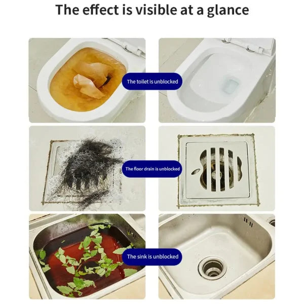 Multipurpose Drain Cleaner – Powerful Pipeline Dredging Agent | Clog Remover for Kitchen, Bathroom &amp; Toilet Drains