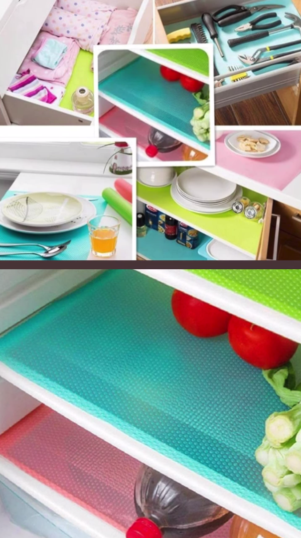 Waterproof Fridge &amp; Cabinet Mats – Washable Printed Liner Roll | Multi-Size Options for Shelves, Drawers &amp; Tables