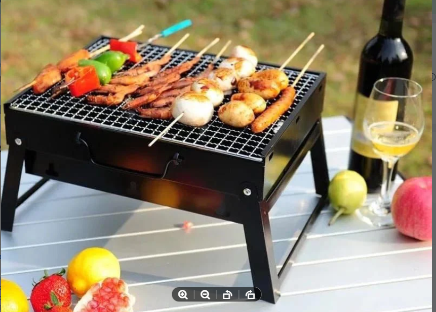 Foldable Portable BBQ Grill Stand – Outdoor Charcoal Barbecue Grill for Camping, Picnic &amp; Home