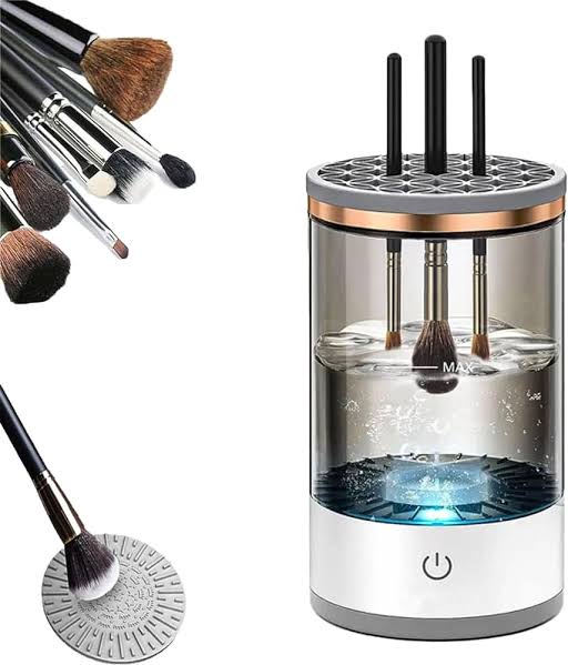 Electric Makeup Brush Cleaner Machine – Portable &amp; Silent Deep Cleaning Spinner for Cosmetic Brushes