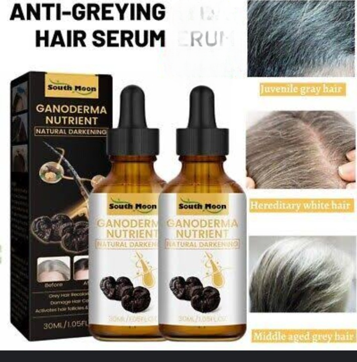 Natural GandoDerma Anti-Greying Hair Serum – Herbal Darkening &amp; Hair Care Nutrient for Strong, Healthy Black Hair