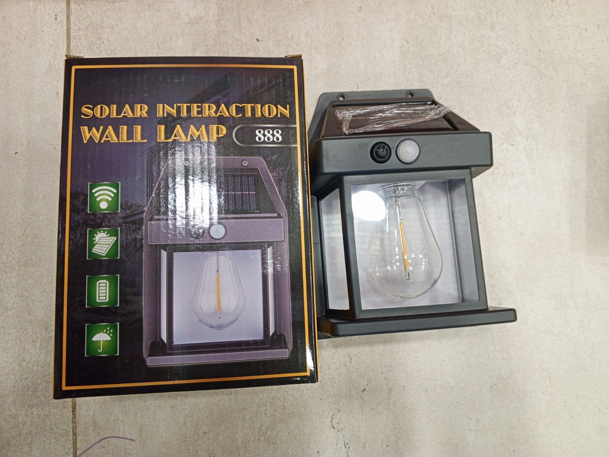 Solar Tungsten Filament Wall Lamp – Outdoor Waterproof Garden &amp; Courtyard Lighting with Intelligent Motion Induction