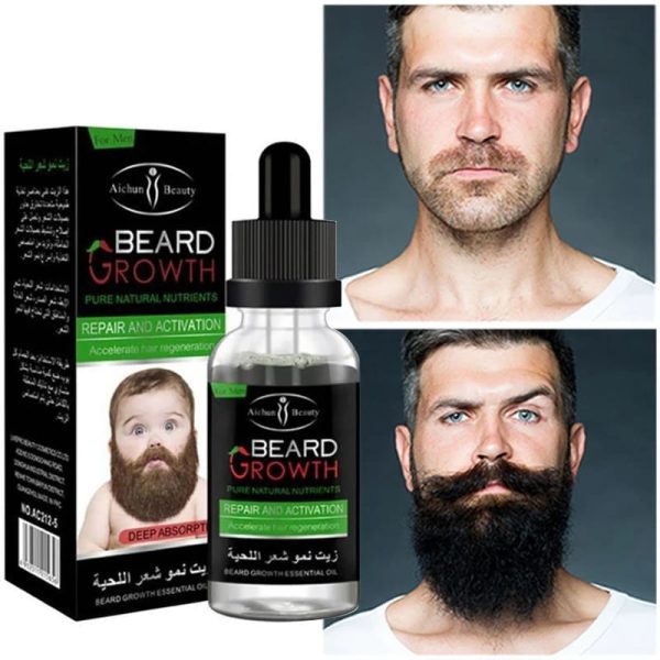 Organic Beard Growth Oil for Men – Natural Beard Care &amp; Fast Beard Growth Serum (35ml)