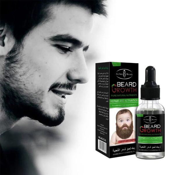 Organic Beard Growth Oil for Men – Natural Beard Care &amp; Fast Beard Growth Serum (35ml)