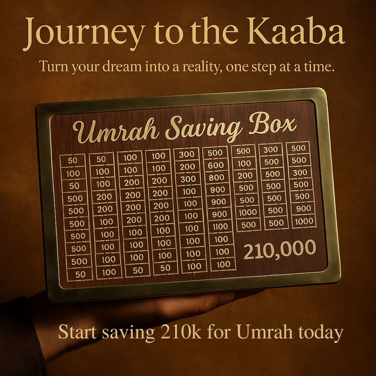 Wooden Umrah Saving Box – Islamic Money Bank for Hajj &amp; Umrah Goal Setting