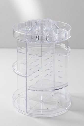 360° Rotating Diamond Cut Cosmetic Organizer –  Adjustable &amp; Space-Saving