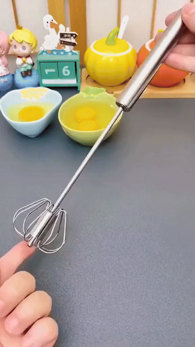 Hand Pressure Egg Beater – Semi-Automatic Stainless Steel Whisk for Fast &amp; Easy Mixing