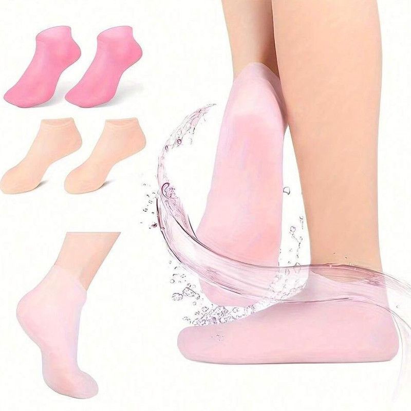 Moisturizing Silicone Gel Socks – Cracked Heel Repair, Softening &amp; Hydration Foot Care