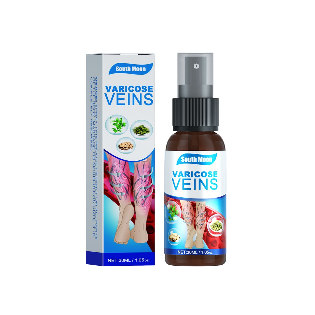 Varicose Veins Relief Spray – Herbal Treatment for Spider &amp; Varicose Veins (30ml)