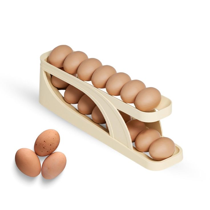 Automatic Rolling Egg Rack – Space-Saving Egg Organizer for Fridge &amp; Kitchen