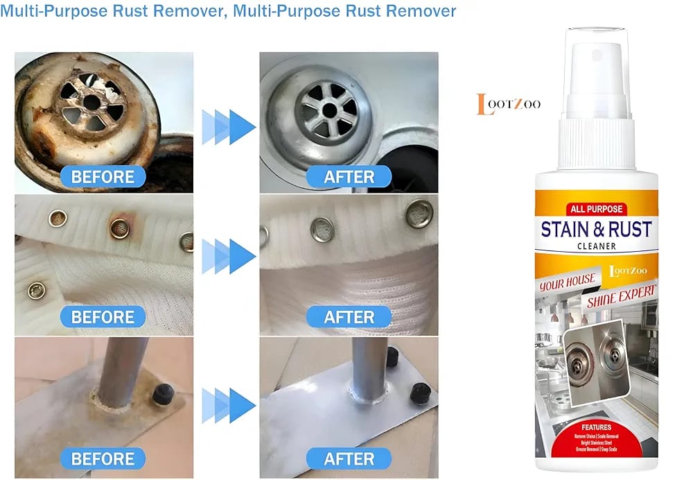 All-Purpose Stain &amp; Rust Cleaner – Powerful Multi-Surface Rust Remover with 100% Guaranteed Results