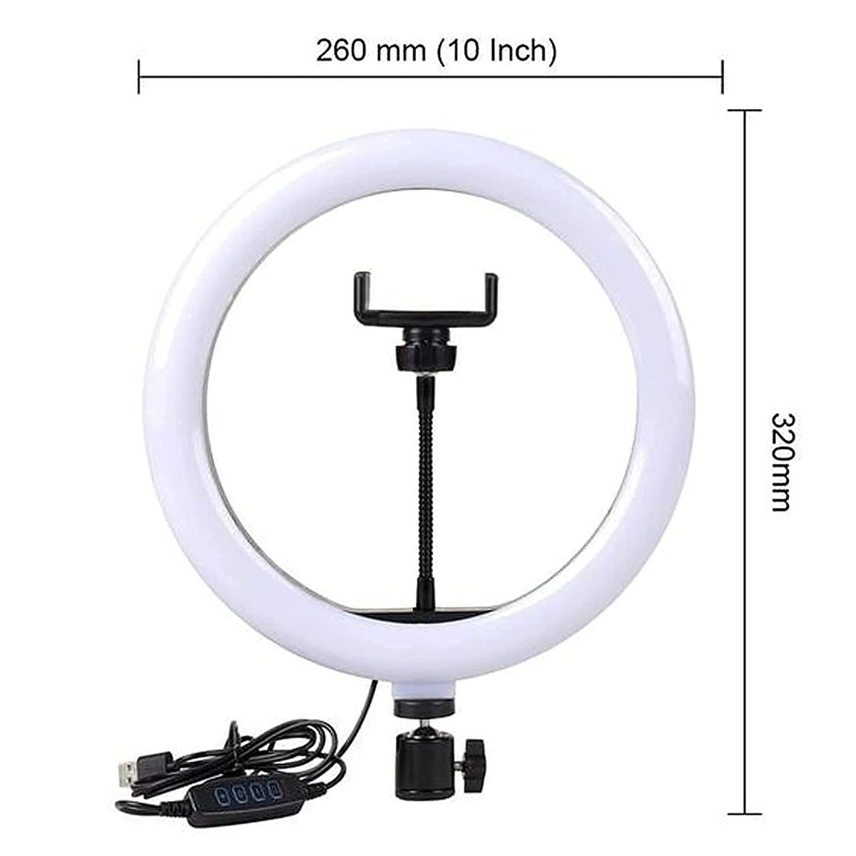 26cm RGB LED Ring Light with 360° Phone Holder – USB Powered, Dimmable Light for Makeup, Vlogging &amp; Live Streaming
