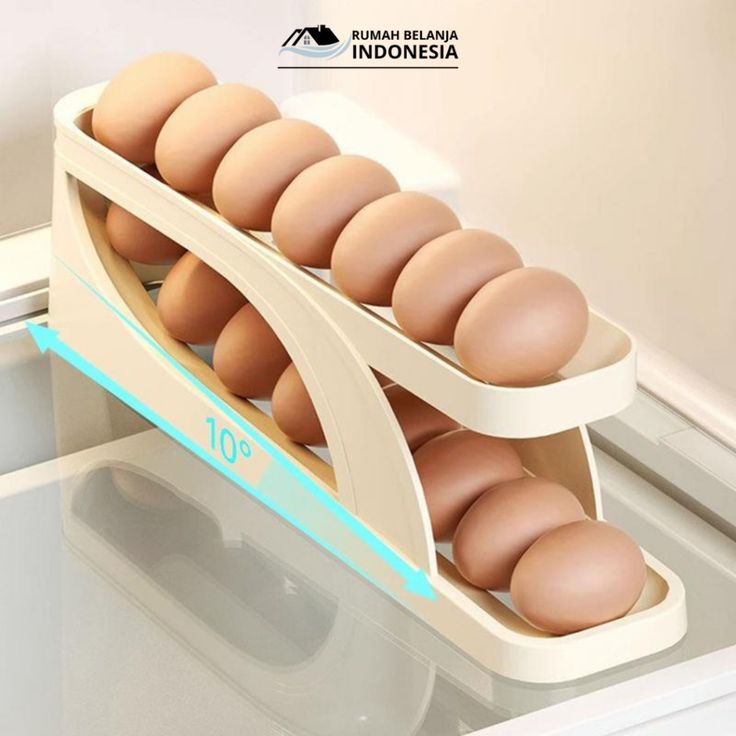 Automatic Rolling Egg Rack – Space-Saving Egg Organizer for Fridge &amp; Kitchen