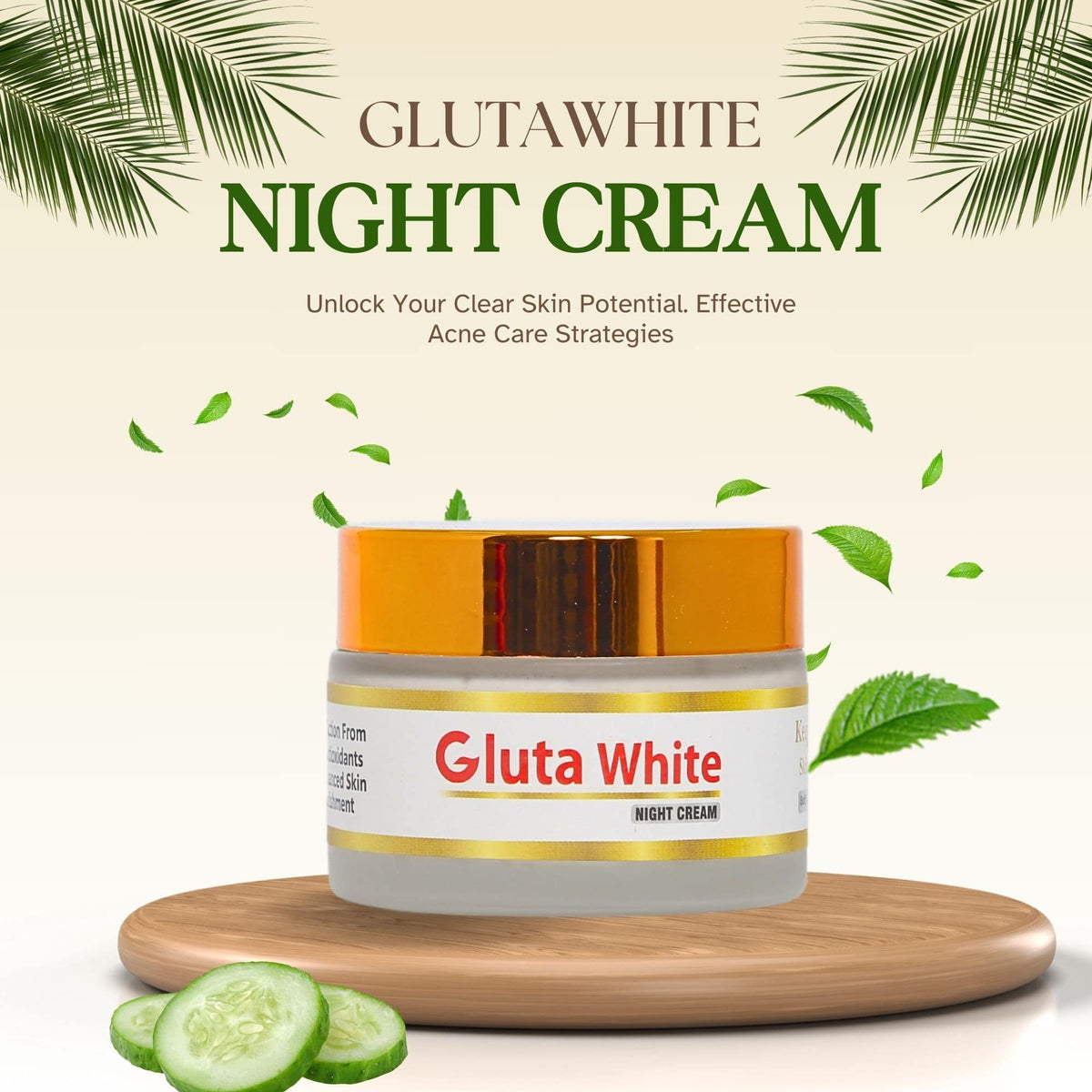 Gluta White Extreme Day &amp; Night Cream – Skin Brightening &amp; Anti-Aging Formula (50g)
