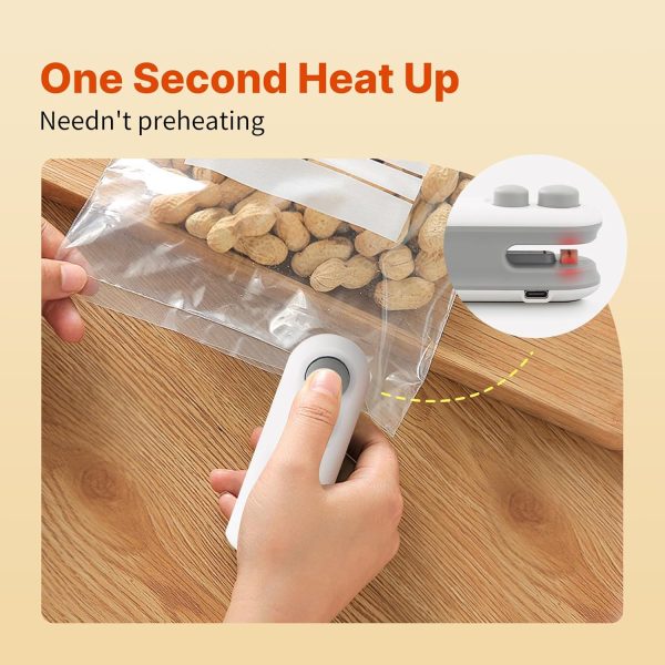 2-in-1 Heat Sealing &amp; Cutting Machine – USB Rechargeable Mini Food Bag Sealer