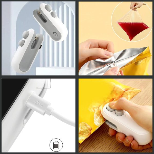 2-in-1 Heat Sealing &amp; Cutting Machine – USB Rechargeable Mini Food Bag Sealer