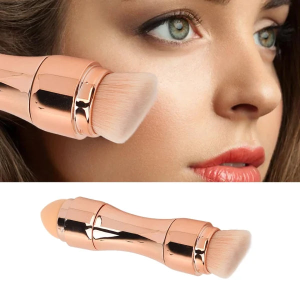 Max Factor X 4-in-1 Mini Travel Makeup Brush Set – Portable Cosmetic Applicator Kit with Foundation, Concealer &amp; Eyeshadow Brushes (Random Color)