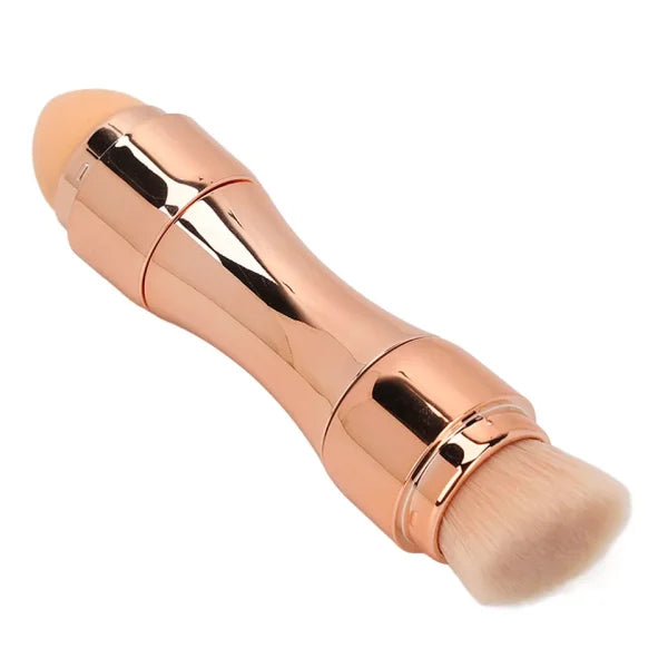 Max Factor X 4-in-1 Mini Travel Makeup Brush Set – Portable Cosmetic Applicator Kit with Foundation, Concealer &amp; Eyeshadow Brushes (Random Color)