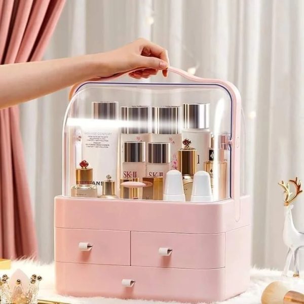 Multi-functional Acrylic Cosmetic Organizer with Drawers – Makeup &amp; Skincare Storage Box - Random Color