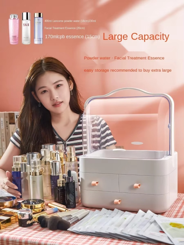 Multi-functional Acrylic Cosmetic Organizer with Drawers – Makeup &amp; Skincare Storage Box - Random Color