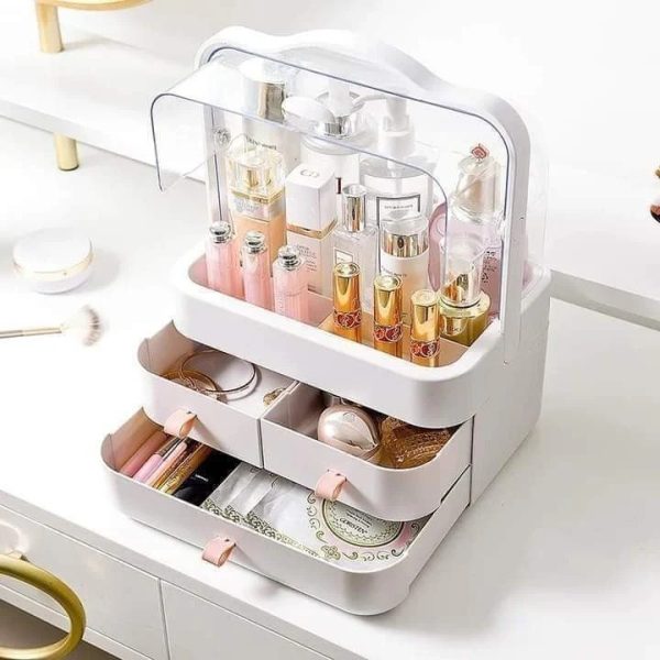Multi-functional Acrylic Cosmetic Organizer with Drawers – Makeup &amp; Skincare Storage Box - Random Color