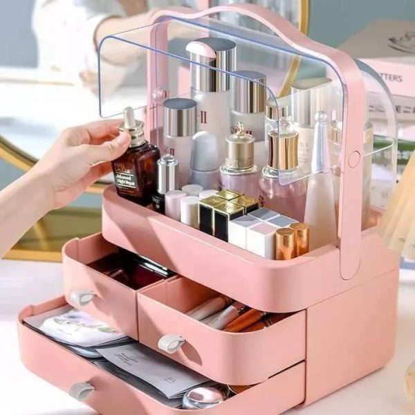 Multi-functional Acrylic Cosmetic Organizer with Drawers – Makeup &amp; Skincare Storage Box - Random Color