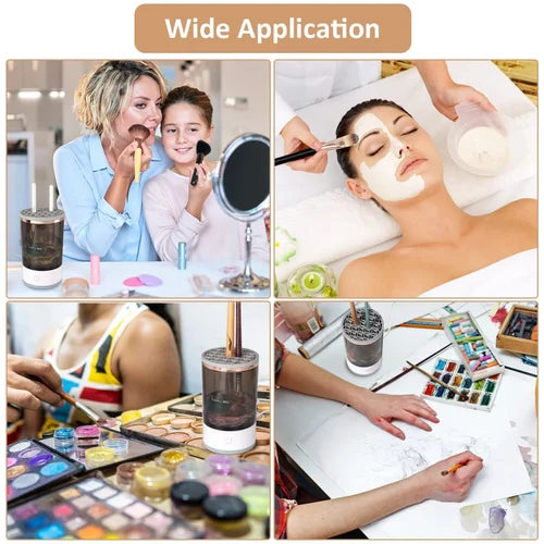 Electric Makeup Brush Cleaner Machine – Portable &amp; Silent Deep Cleaning Spinner for Cosmetic Brushes