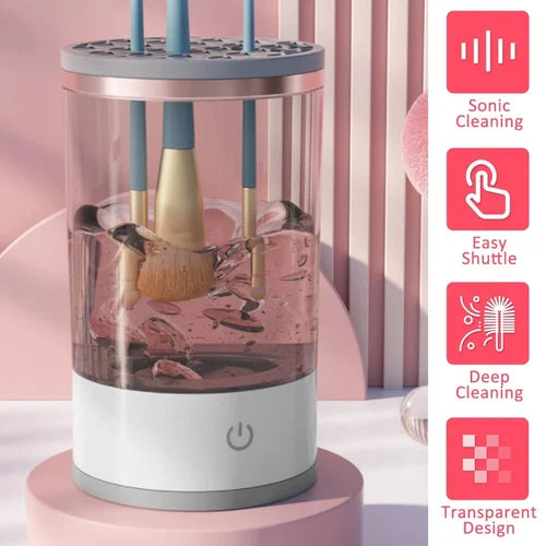 Electric Makeup Brush Cleaner Machine – Portable &amp; Silent Deep Cleaning Spinner for Cosmetic Brushes